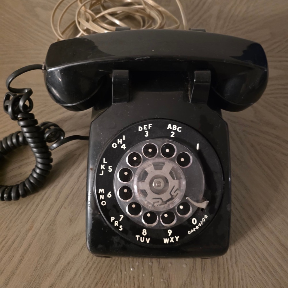 Vintage Western Electric Black Rotary Phone Bell System Property Michigan Bell